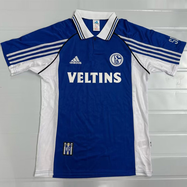 1998-2000 Schalke 04 Home Retro Soccer Jersey