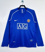 2007-2008 Man Utd Goalkeeper Long Sleeves Retro Soccer Jersey