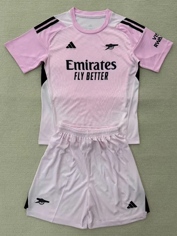 25-26 ARS Pink GoalKeeper Kids Soccer Jersey 1:1 Thai Quality