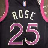 Timberwolves ROSE #25 Purple Black Top Quality Hot Pressing NBA Jersey