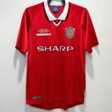 1999-2000 Man Utd Home Retro Soccer Jersey (带决赛字)