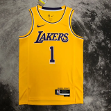 LAKERS RUSSELL #1 Yellow Top Quality Hot Pressing NBA Jersey