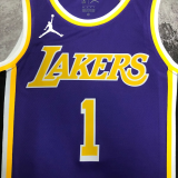 LAKERS RUSSELL #1 Purple Top Quality Hot Pressing NBA Jersey (Trapeze Edition)
