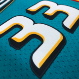 1998 Pistons HILL #33 Light blue Retro Top Quality Hot Pressing NBA Jersey