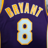 2001 LAKERS BRYANT #8 Purple Retro Top Quality Hot Pressing NBA Jersey