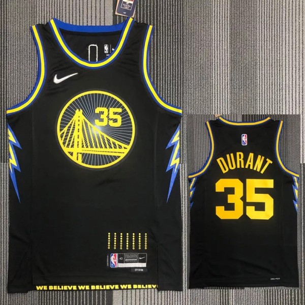21-22 Warriors DURANT #35 Black City Edition Top Quality Hot Pressing NBA Jersey