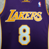 2001 LAKERS BRYANT #8 Purple Retro Top Quality Hot Pressing NBA Jersey