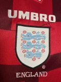 1998 England Away Red Retro Soccer Jersey