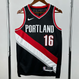 22-23 Trail Blazers YANG #16 Black Top Quality Hot Pressing NBA Jersey