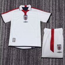 2004 England Home Kids Retro Soccer Jersey