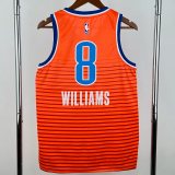 OKC Thunder WILLIAMS #8 Orange Top Quality Hot Pressing NBA Jersey (Trapeze Edition) 飞人版