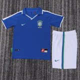 1997 Brazil Away Retro Kids Soccer Jersey