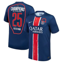 24-25 PSG Home Champions Of Europe 25 ICI C'EST Paris Fans Soccer Jersey (带星) 24-25 PSG Home Champions Of Europe 25 ICI C'EST Paris Fans Soccer Jersey (带星)