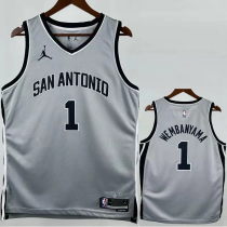 25-26 SA Spurs WEMBANYAMA #1 Grey Top Quality Hot Pressing NBA Jersey 25-26 SA Spurs WEMBANYAMA #1 Grey Top Quality Hot Pressing NBA Jersey