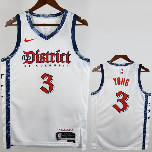 24-25 Wizards YONG #3 White City Edition Top Quality Hot Pressing NBA Jersey