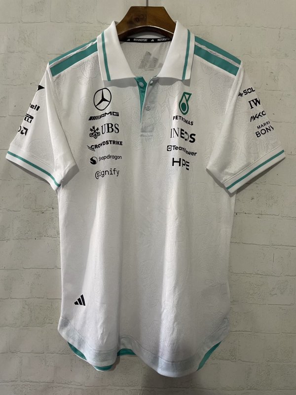 2026 F1 Benz New Pattern Short Sleeve Racing Suit