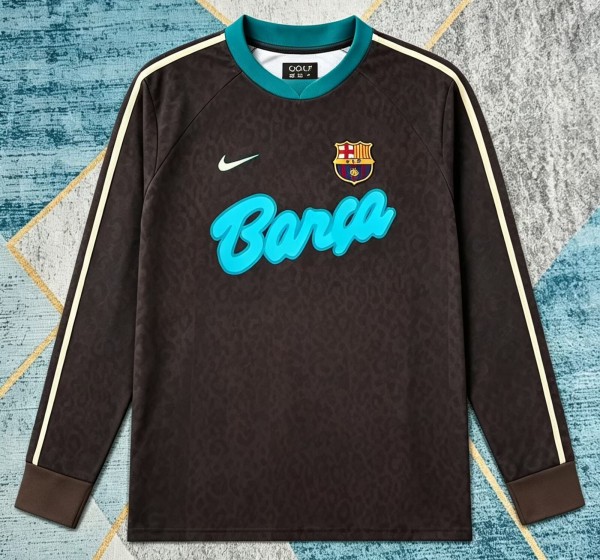 26-27 BAR Black Joint Edition Long Sleeve Fans Soccer Jersey*长袖
