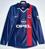2001-2002 PSG Home Long Sleeve Retro Soccer Jersey