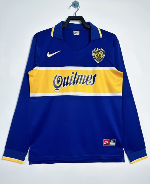 1996-1997 Boca Juniors Home Long Sleeve Retro Soccer Jersey