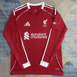 25-26 LIV Home Long Sleeve Fans Soccer Jersey
