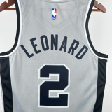20-21 SA Spurs LEONARD #2 Grey Top Quality Hot Pressing NBA Jersey (Trapeze Edition)