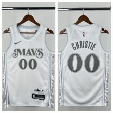 24-25 Dallas Mavericks CHRISTIE #00 White City Edition Top Quality Hot Pressing NBA Jersey