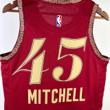 23-24 Cleveland Cavaliers MITCHLL #45 Red City Edition Top Quality Hot Pressing NBA Jersey
