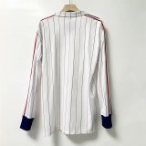1980 France Away Retro Long Sleeves Soccer Jersey
