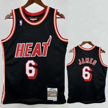 2013-2014 HEAT JAMES #6 Black Retro Top Quality Hot Pressing NBA Jersey