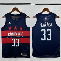 24-25 Wizards KUZMA #33 Royal Blue Top Quality Hot Pressing NBA Jersey (Trapeze Edition)飞人版