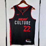 23-24 HEAT BUTLER #22 Black City Edition Top Quality Hot Pressing NBA Jersey (V领）