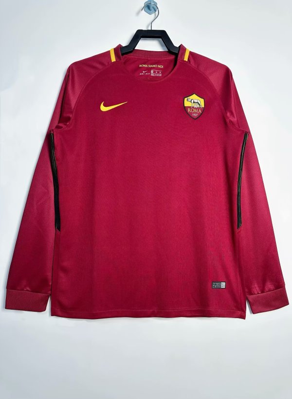 2017-2018 Roma Home Long sleeves Retro Soccer Jersey