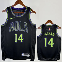 23-24 Pelicans INGRAM #14 Black City Edition Top Quality Hot Pressing NBA Jersey 23-24 Pelicans INGRAM #14 Black City Edition Top Quality Hot Pressing NBA Jersey