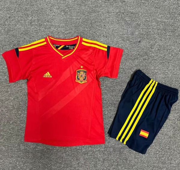 2012 Spain Home Retro Kids Soccer Jersey