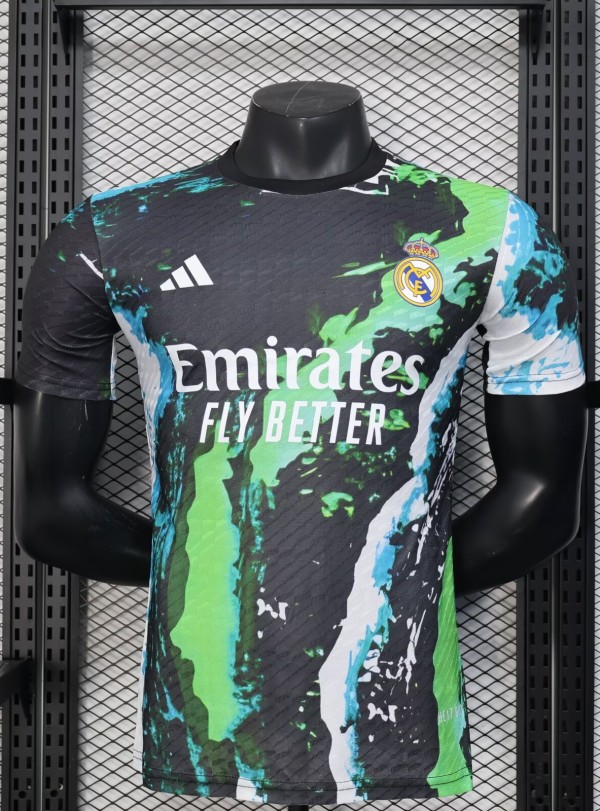 25-26 RMA Black Green Special Edition Player Version Soccer Jersey