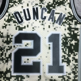 2013-14 SA Spurs DUNCAN #21 Green CamouflageTop Quality Hot Pressing NBA Jersey