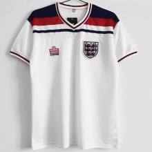 1982 England Home White Retro Soccer Jersey