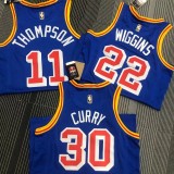WARRIORS WIGGINS #22 Blue 75th Anniversary Retro NBA Jersey