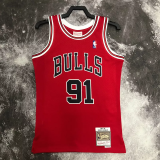 1998 BULLS RODMAN #91 Red Retro Top Quality Hot Pressing NBA Jersey