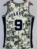 2013-14 SA Spurs PARKER #9 Green CamouflageTop Quality Hot Pressing NBA Jersey