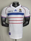 1998 France Away White Player Version Retro Soccer Jersey*球员