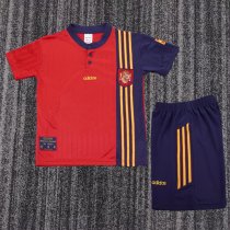1996 Spain Home Retro Kids Soccer Jersey