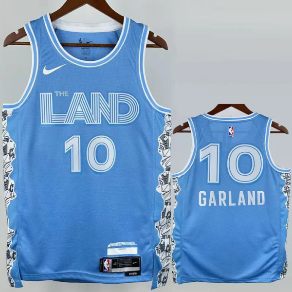 24-25 Cleveland Cavaliers GARLAND #10 Light blue City Edition Top Quality Hot Pressing NBA Jersey