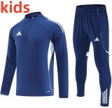 2025 AD Blue Kids Half Pull Tracksuit