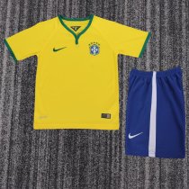 2014 Brazil Home Retro Kids Soccer Jersey