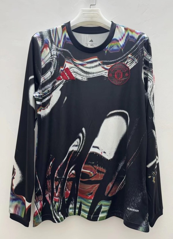 25-26 Man Utd Black Special Edition Long Sleeve Fans Training shirts