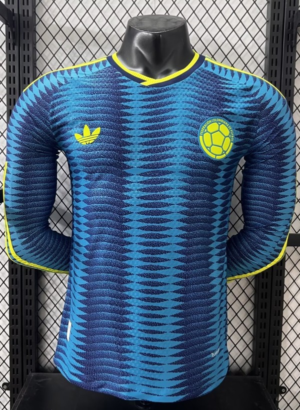 2026 Colombia Away Long Sleeve Player Version Soccer Jersey*长袖球员