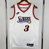 25-26 76ERS IVERSON #3 White Top Quality Hot Pressing NBA Jersey (V领)
