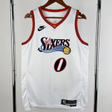 25-26 76ERS MAXEY #0 White Top Quality Hot Pressing NBA Jersey (V领)