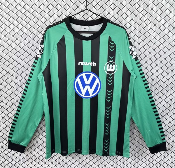 1994-1995 Wolfsburg Away Long Retro Soccer Jersey